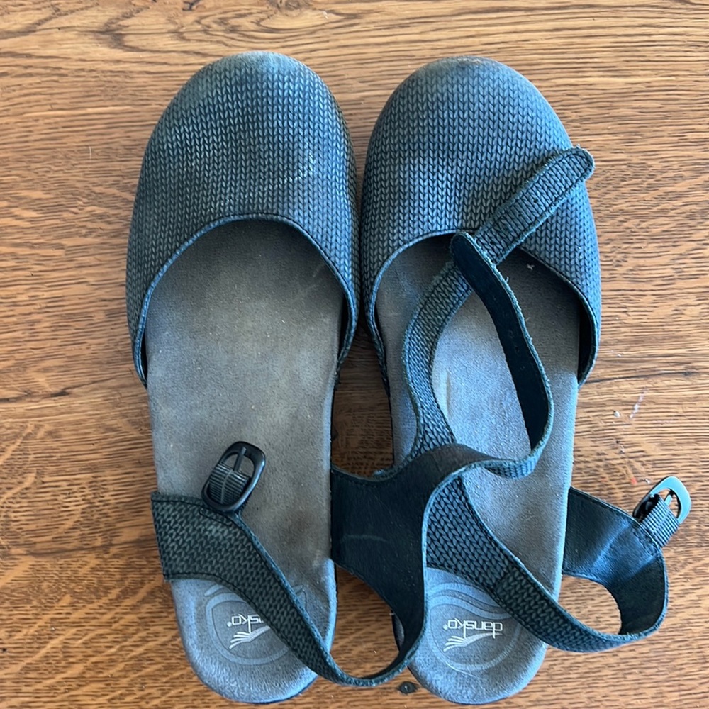 Dansko gray leather sandals size 40